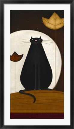Framed Cat and the Moon II by Jo Parry | 39 1/2 x 19 3/4