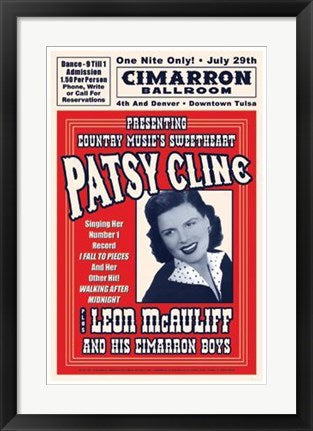 Framed Patsy Cline, Tulsa, Oklahoma, 1961 23 x 15