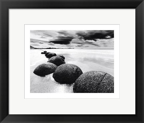 Framed Art Boulders on the Beach 11 x 14