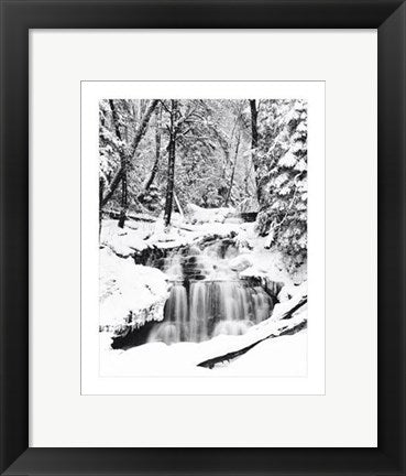 Framed Art Winter Waterfall 14 x 11