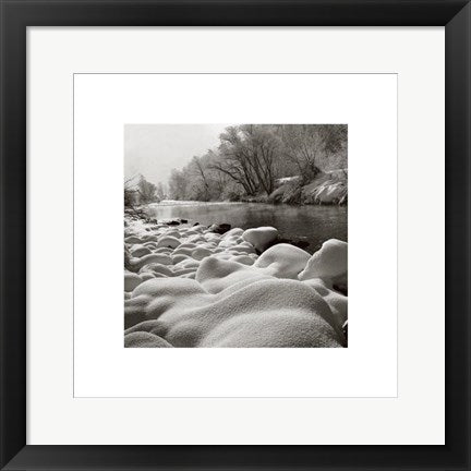 Framed River in Winter by John Wang | 15 3/4 x 15 3/4