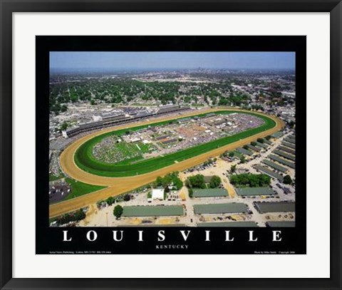 Framed Louisville - Kentucky Derby at Churchill Downs by Mike Smith
