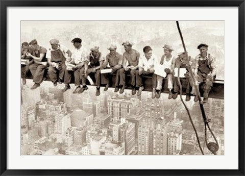 Framed Eating Above Manhattan 24 x 36
