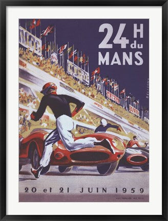 Framed Art 24H Du Mans Framed Art for your Home Wall Decor 18x24 Artwork