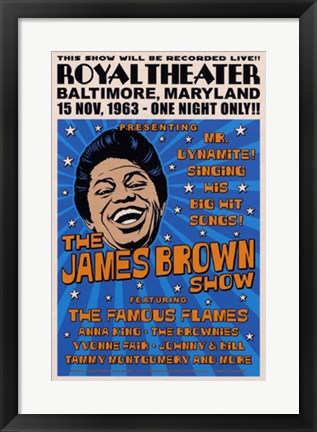 Framed James Brown, Baltimore, 1963 22 3/4 x 15