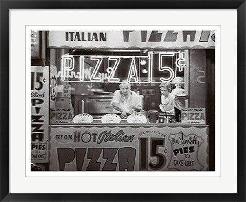 Framed Hot Italian Pizza, NYC, 1955 by Nat Norman | 22 x 28