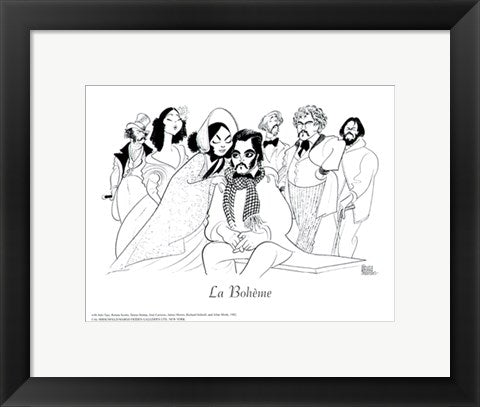 Framed Art La Boheme by Al Hirschfeld | 10 x 13
