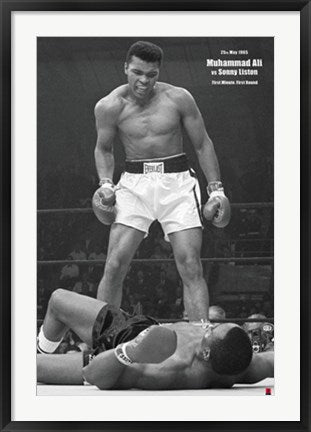 Framed Muhammad Ali vs. Sonny Liston (vertical) 36 x 24