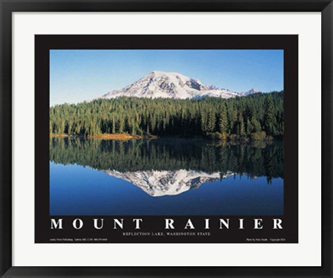 Framed Mount Rainier, Reflection Lake, Washington by Mike Smith