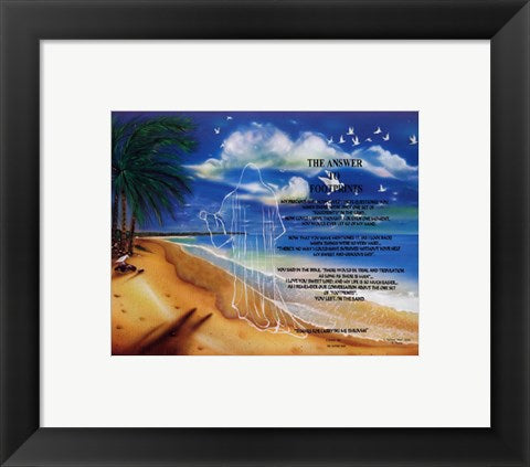 Framed Art The Answer to Footprints (Shadow) (mini) by Batteryman