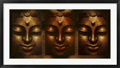 Framed Buddha in Three Lights by Mahayana | 19 3/4 x 39 1/2