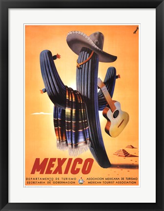 Framed Senor Cactus 24 7/8 x 18