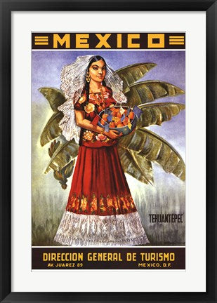Framed Tehuantepec, Mexico 26 7/8 x 18