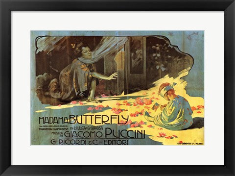 Framed Madama Butterfly by Adolfo Hohenstein | 14 1/2 x 20 1/2
