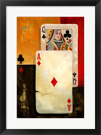 Framed Poker Queen by Barbara Katz | 20 1/2 x 14 1/2