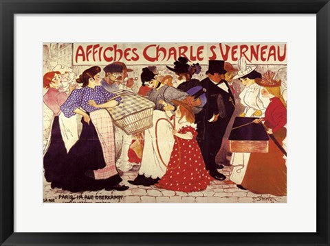 Framed La Rue - Affiches Charles Verneau by Theophile Alexandre Steinlen