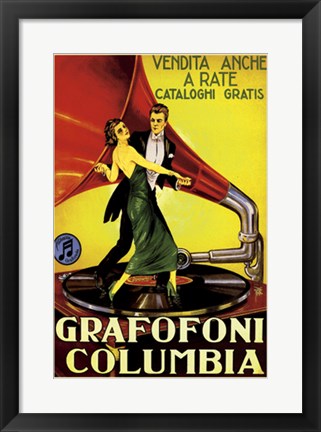 Framed Grafofoni Columbia 20 3/8 x 14 3/8