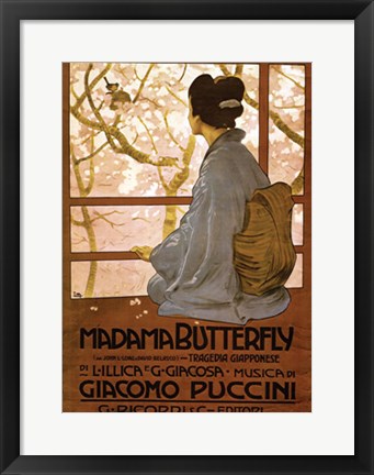 Framed Madama Butterfly by Leopoldo Metlicovitz | 20 1/2 x 14 1/2