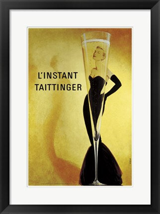Framed L'Instant Taittinger 20 1/4 x 14 1/4