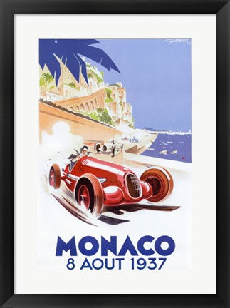 Framed Monaco, 1937 by Geo Ham | 20 1/2 x 14 1/2
