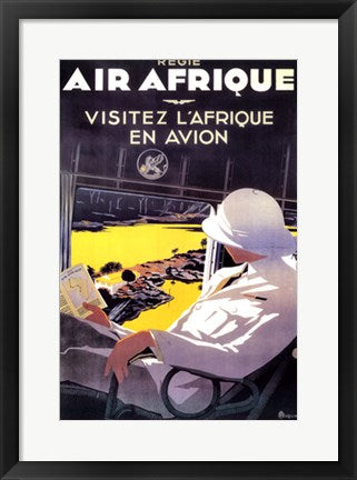 Framed Air Afrique by A. Roquin | 20 1/2 x 14 1/2