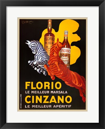 Framed Florio Cinzano by Leonetto Cappiello | 20 1/2 x 14 1/2