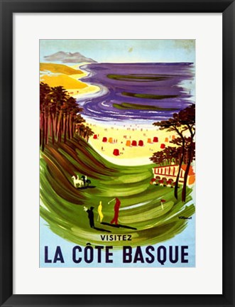 Framed Le Cote Basque by Bernard Villemot | 20 1/4 x 14 3/8