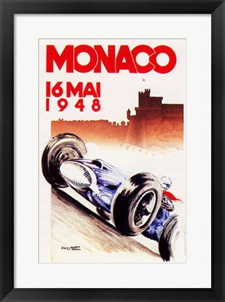 Framed Monaco, 1948 by George Mattei | 19 7/8 x 14 1/8