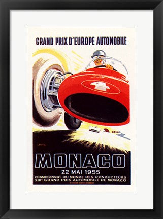 Framed Monaco, 1955 by J. Ramel | 20 1/2 x 14 1/2