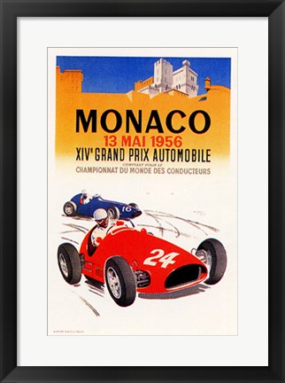 Framed Monaco, 1956 by J. Ramel | 20 1/2 x 14 1/2