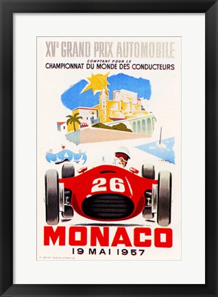 Framed Monaco, 1957 II by J. Ramel | 20 3/8 x 14 3/8