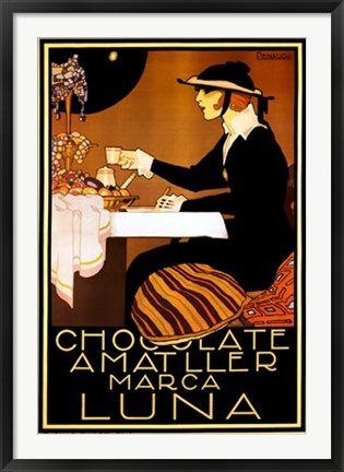 Framed Chocolate Amatller Marca Luna by Rafael Penagos Zalabardo