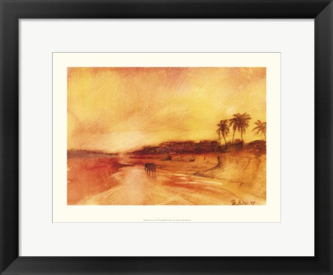 Framed Art Elephants At Turkwell River by Patrick Bradfield | 11.8 x 15.7 Art ...