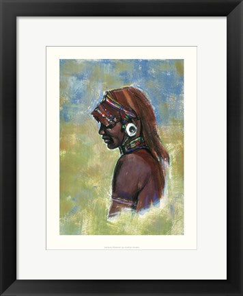 Framed Art Samburu Tribesman by Jonathan Sanders | 15.7 x 11.8