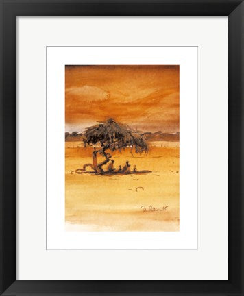 Framed Art Under The Shade Of The Acacia Tree by Patrick Bradfield