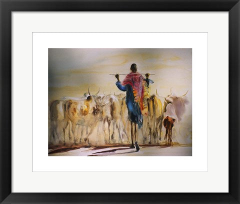 Framed Evening Gold by Frances Simpson | 15.7 x 19.7