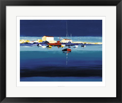 Framed Lazy Harbour by Leo | 15.7 x 19.7