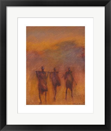 Framed Three Warriors by Patrick Bradfield | 19.7 x 15.7