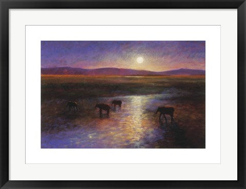 Framed Crossing the Tana River by Jonathan Sanders | 19.7 x 27.6