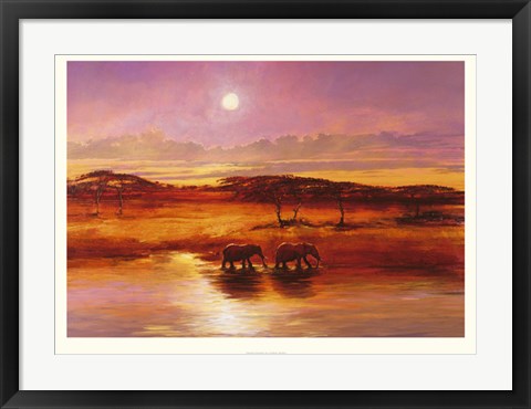 Framed Elephant Shadow by Jonathan Sanders | 19.7 x 27.6