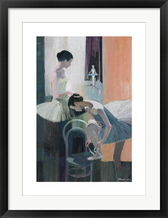 Framed Dancer Tying Shoe by Frank Hill | 27.6 x 19.7