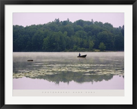 Framed Mountain Lake Fisherman by Hank Gans | 23 1/2 x 31 1/2