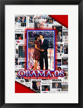 Framed Barack and Michelle Obama by Tonya Jones | 19 x 13