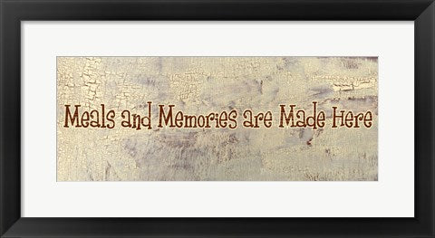 Framed Art Meals and Memories are Made Here by Gilda Redfield Wall Decor 18x24 Artwork