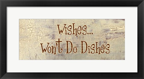 Framed Art Wishes... Won't Do Dishes by Gilda Redfield Wall Decor 18x24 Artwork