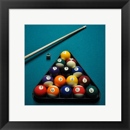 Framed Art Pool Table I by Jim Rush Wall Decor 18x24 Artwork