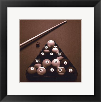 Framed Art Pool Table I - Sepia by Jim Rush Wall Decor 18x24 Artwork