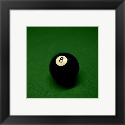 Framed Art 8 Ball on Green by Jim Rush Wall Decor 18x24 Artwork