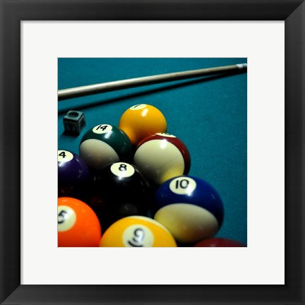 Framed Art Pool Table II by Jim Rush Wall Decor 18x24 Artwork