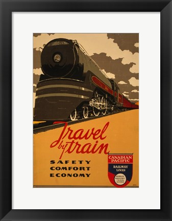 Framed Art Canadian Pacific - Travel by Train Wall Decor 18x24 Artwork
